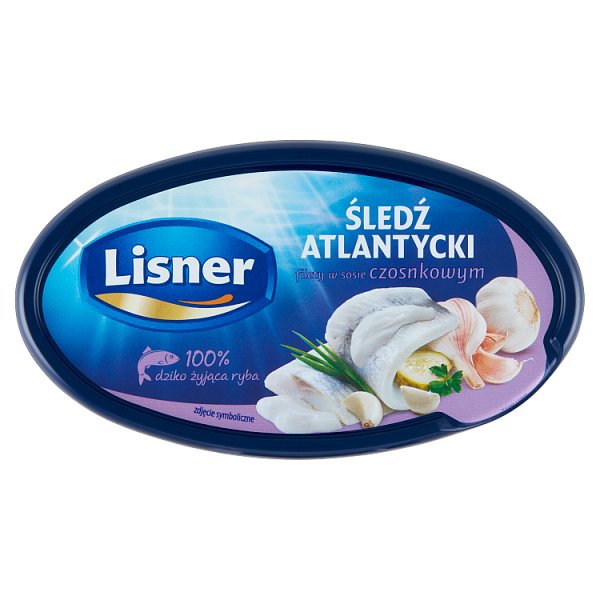 Lisner Śledź atlantycki filety w sosie czosnkowym 160 g