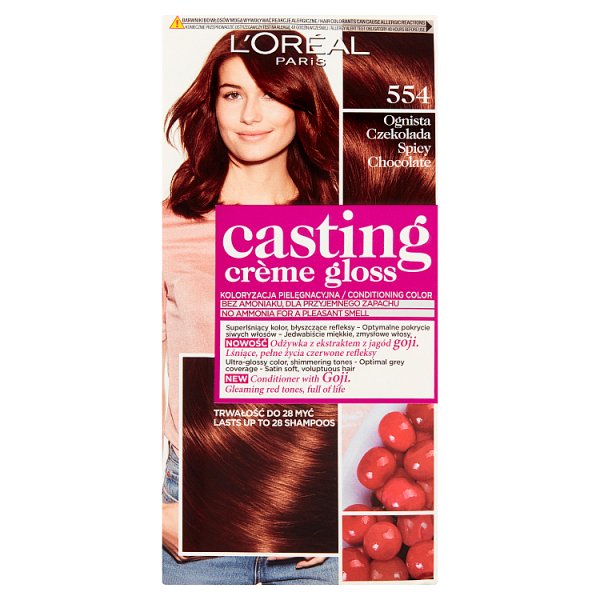 L&#039;Oreal Paris Casting Crème Gloss Odżywcza farba do włosów 554 ognista czekolada