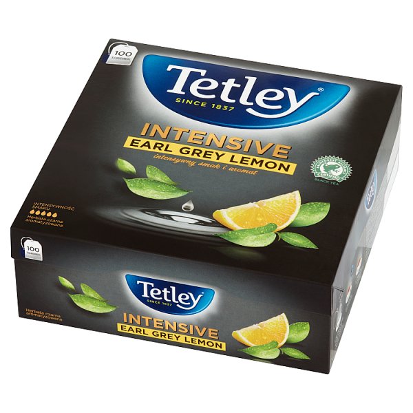 Tetley Intensive Earl Grey Lemon Herbata czarna aromatyzowana 200 g (100 x 2 g)