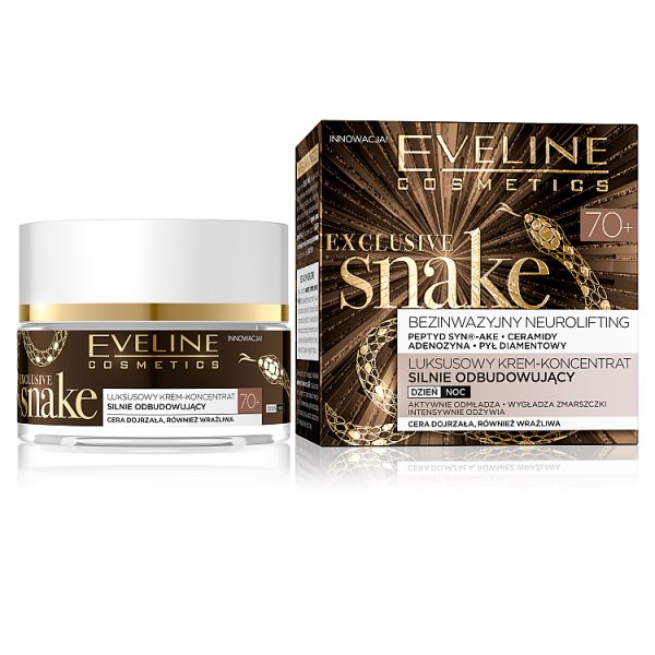 Eveline Cosmetics Exclusive Snake 70+ Luksusowy krem-koncentrat silnie odbudowujący 50 ml