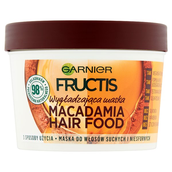 Garnier Fructis Macadamia Hair Food Maska do włosów suchych i niesfornych 390 ml