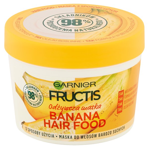 Garnier Fructis Banana Hair Food Maska do włosów bardzo suchych 390 ml