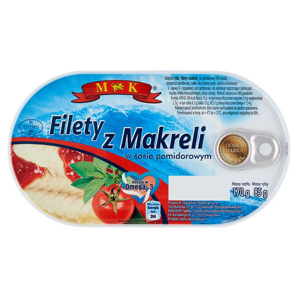 MK Filety z makreli w sosie pomidorowym 170 g