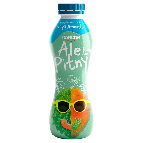 Danone ale Pitny Napój jogurtowy papaja-mięta 290 g