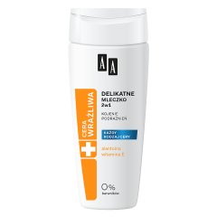 AA Cera Wrażliwa delikatne mleczko do demakijażu 2w1 - bezzapachowe 200 ml