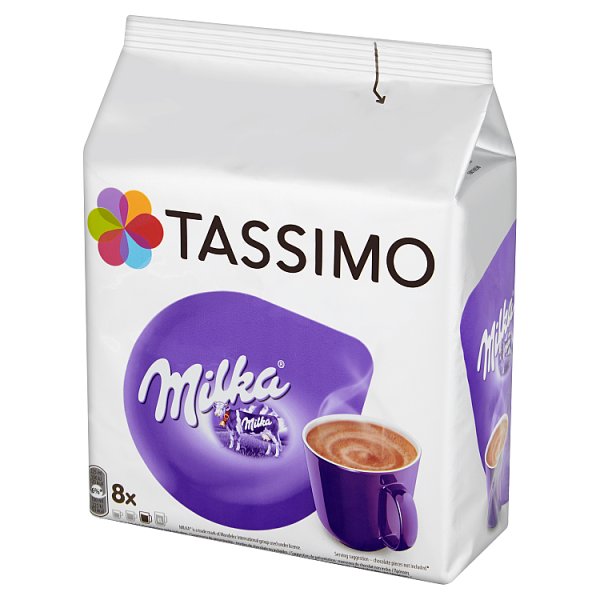 Tassimo Milka Słodzony napój kakaowy w proszku z odtłuszczonym mlekiem w proszku 240 g (8 kapsułek)