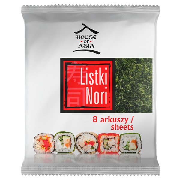 House of Asia Sushi Nori Premium Liście alg morskich 8 sztuk
