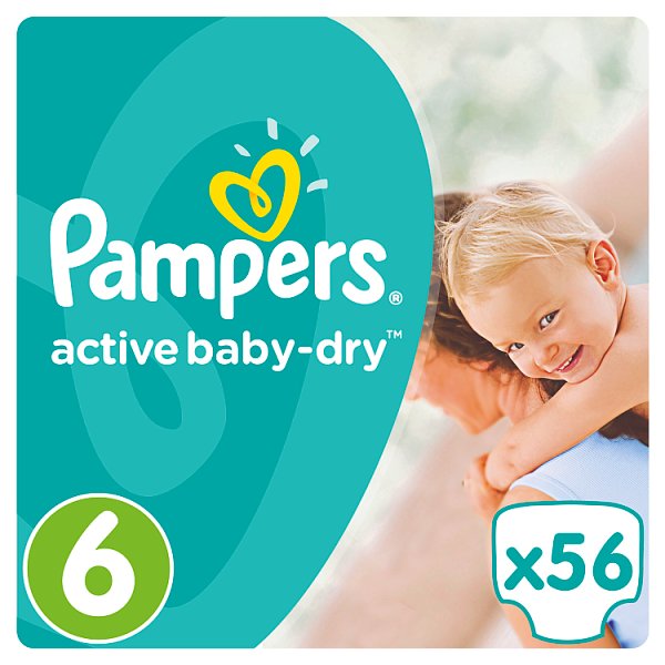 Pampers Active Baby-Dry rozmiar 6 (Extra Large), 56 pieluszek