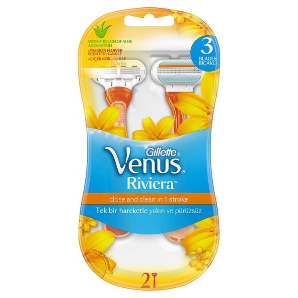 Gillette Venus Riviera Maszynki jednorazowe do golenia, 2 sztuki