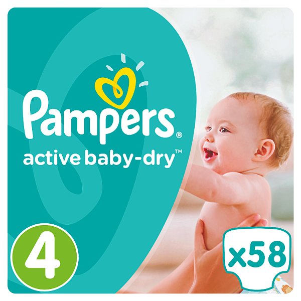 Pampers Active Baby-Dry rozmiar 4 (Maxi), 58 pieluszek