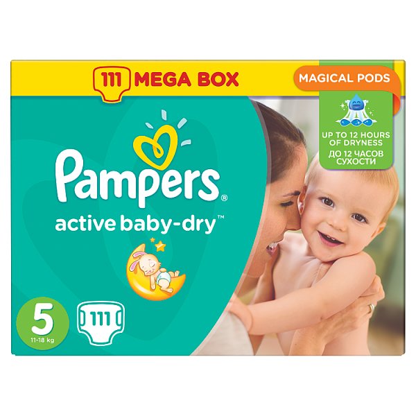 Pampers Active Baby-Dry rozmiar 5 (Junior), 111 pieluszek