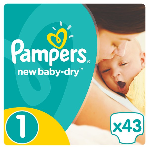 Pampers New Baby-Dry rozmiar 1 (Newborn), 43 pieluszki