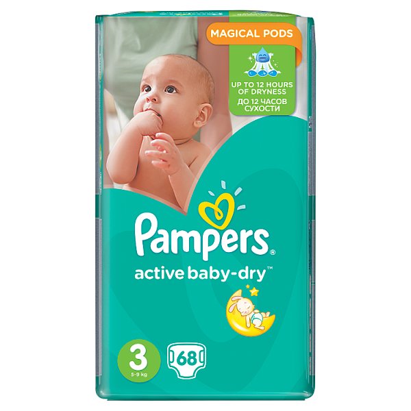 Pampers Active Baby-Dry rozmiar 3 (Midi), 68 pieluszek