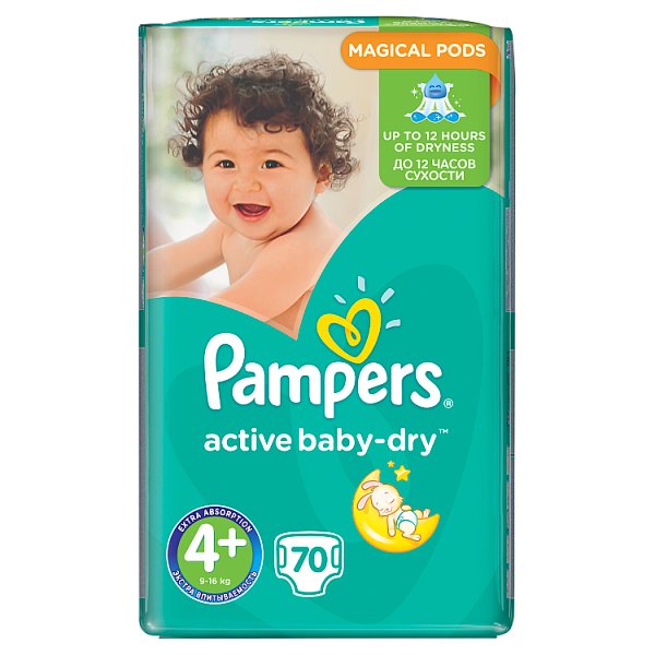 Pampers Active Baby-Dry rozmiar 4+ (Maxi+), 70 pieluszek