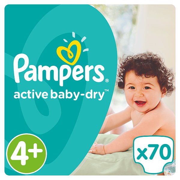 Pampers Active Baby-Dry rozmiar 4+ (Maxi+), 70 pieluszek