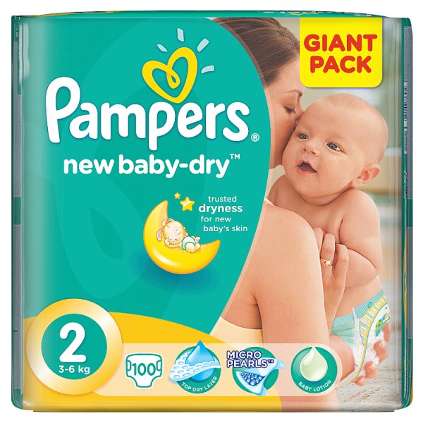 Pampers New Baby-Dry Pieluchy 2 Mini 100 sztuk