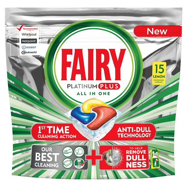 Fairy Platinum Plus Cytryna Kapsułki do zmywarki, 15 kapsułek