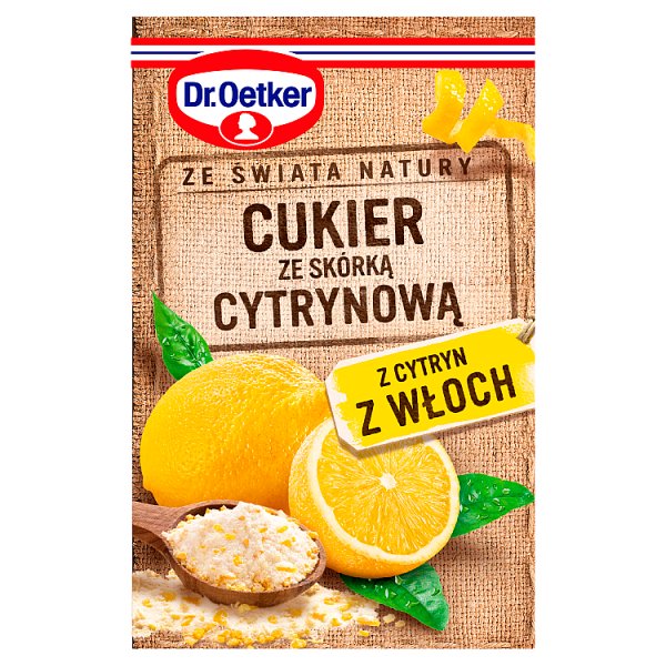 Dr. Oetker Ze świata natury Cukier ze skórką cytrynową 15 g