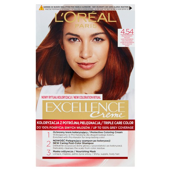 L&#039;Oréal Paris Excellence Farba do włosów brąz mahoniowo-miedziany 4.54