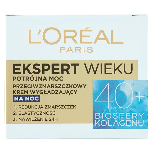 L&#039;Oreal Paris Ekspert Wieku 40+ Przeciwzmarszczkowy krem wygładzający na noc 50 ml