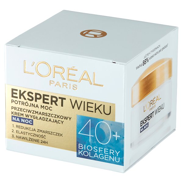 L&#039;Oreal Paris Ekspert Wieku 40+ Przeciwzmarszczkowy krem wygładzający na noc 50 ml