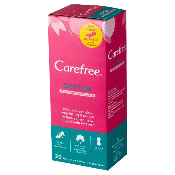 Carefree Cotton Wkładki higieniczne świeży zapach 20 sztuk