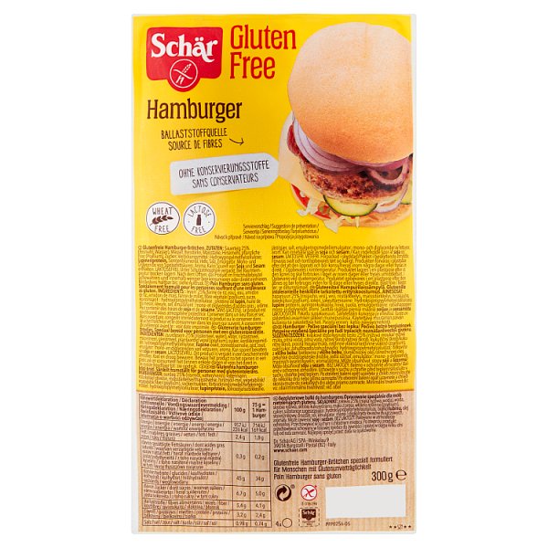 Schär Bezglutenowe bułki do hamburgera 300 g (4 sztuki)