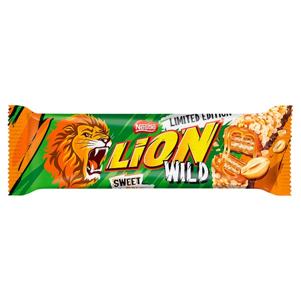 Lion Sweet &amp; Salty Nadziewany wafel z karmelem orzechami płatkami pszennymi i mleczną czekoladą 30 g