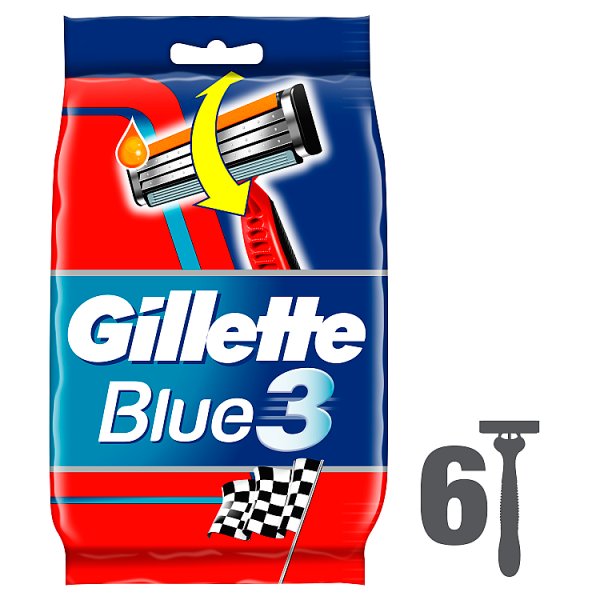 Gillette Blue3 Jednorazowe Maszynki Do Golenia Dla Mężczyzn, 6 sztuk