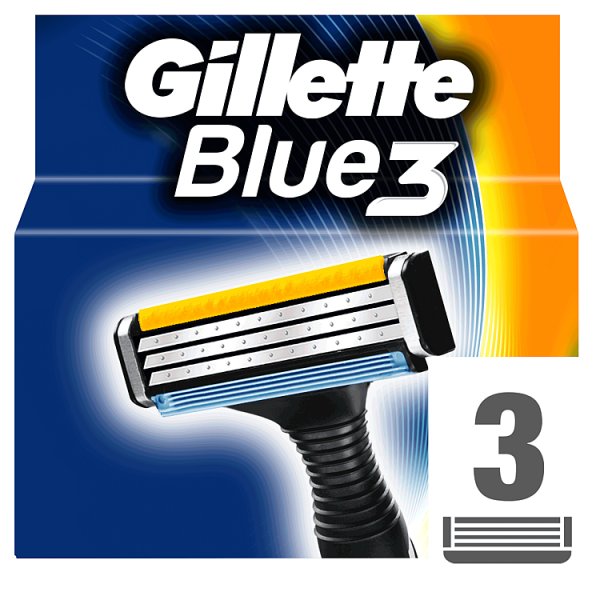 Gillette Blue3 Ostrza wymienne do maszynki do golenia dla mężczyzn, 3 sztuki