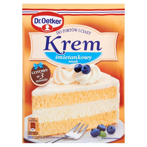 Dr. Oetker Krem do tortów i ciast smak śmietankowy 120 g