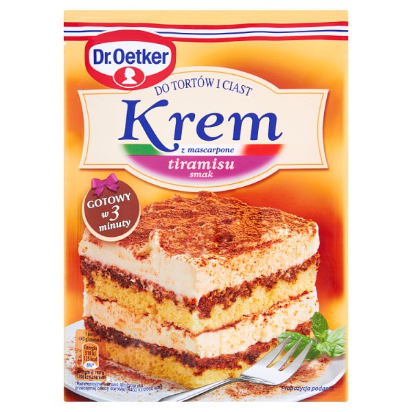 Dr. Oetker Krem do tortów i ciast z mascarpone smak tiramisu 122 g