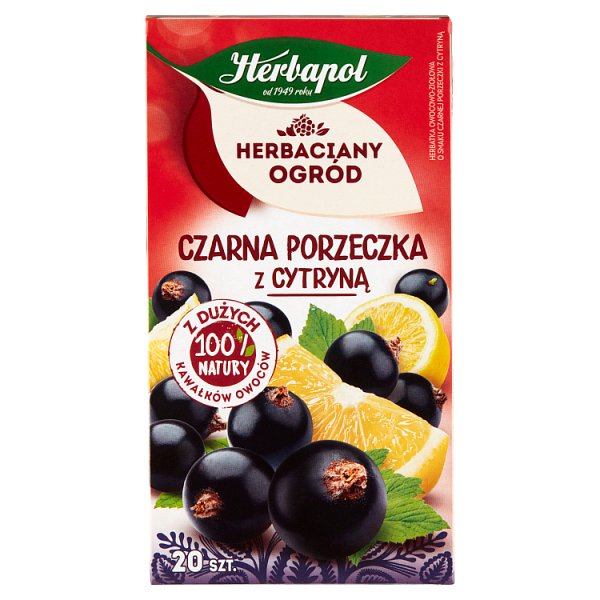 Herbapol Herbaciany Ogród Herbatka owocowo-ziołowa czarna porzeczka z cytryną 54 g (20 x 2,7 g)