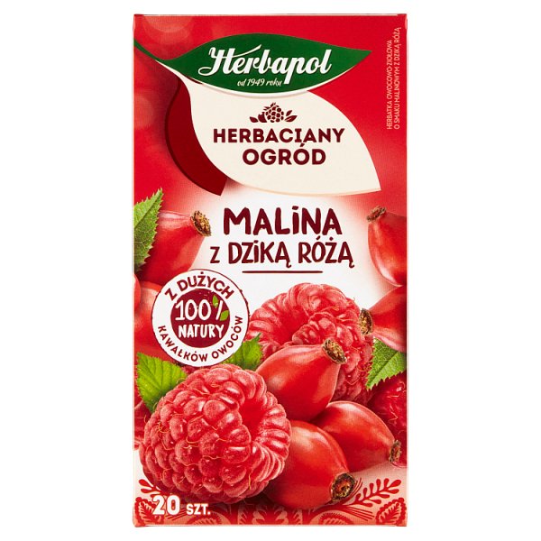 Herbapol Herbaciany Ogród Herbatka owocowo-ziołowa malina z dzika różą 54 g (20 x 2,7 g)