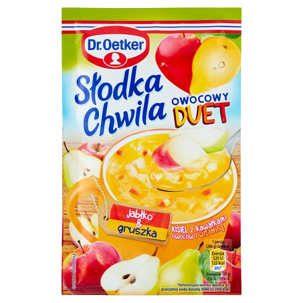 Dr. Oetker Słodka Chwila Owocowy Duet Kisiel z kawałkami owoców jabłko &amp; gruszka 31,5 g