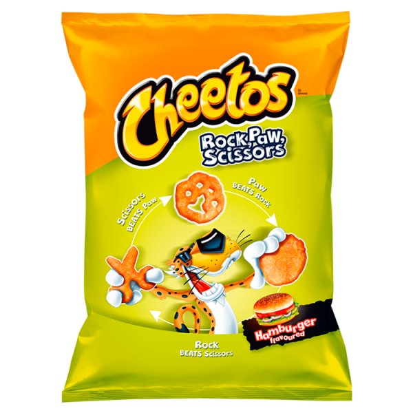 Cheetos Rock Paw Scissors Chrupki kukurydziane o smaku hamburgera 85 g