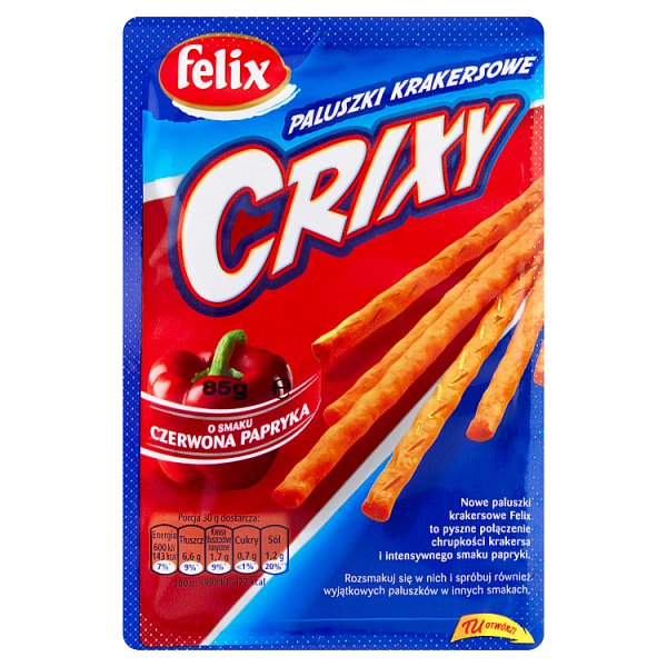 Felix Crixy Paluszki krakersowe o smaku czerwona papryka 85 g