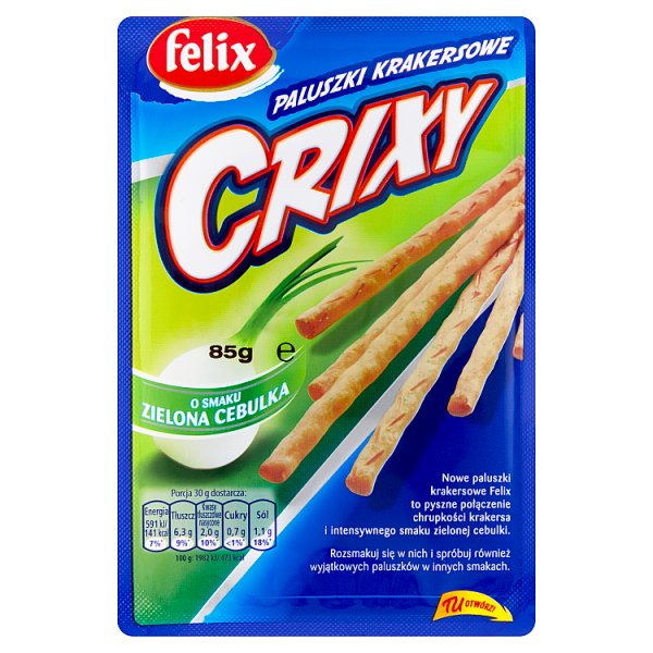 Felix Crixy Paluszki krakersowe o smaku zielona cebulka 85 g