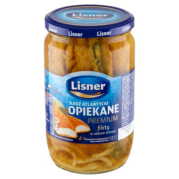 Lisner Śledź atlantycki Opiekane premium filety w zalewie octowej 700 g