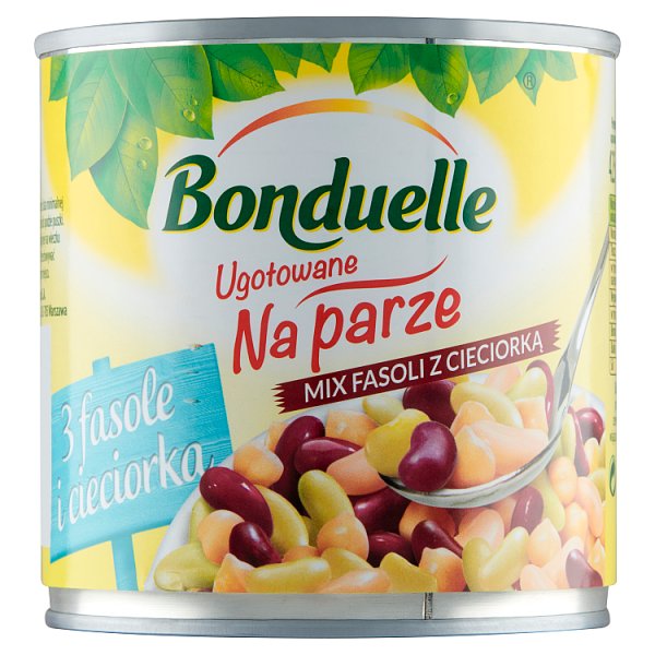 Bonduelle Ugotowane na parze Mix fasoli z cieciorką 310 g