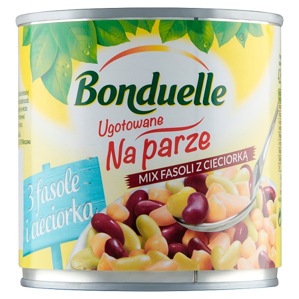 Bonduelle Ugotowane na parze Mix fasoli z cieciorką 310 g