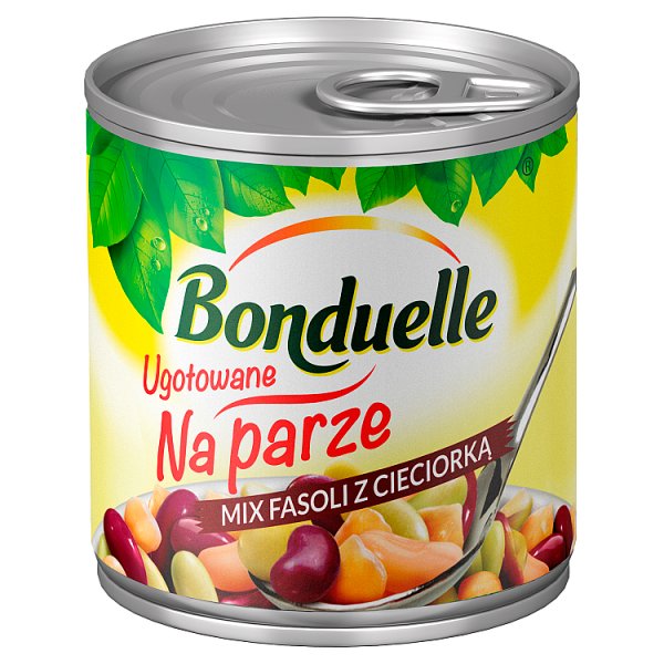 Bonduelle Ugotowane na parze Mix fasoli z cieciorką 310 g