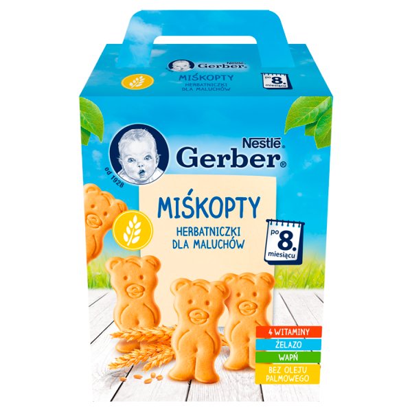 Gerber Miśkopty Herbatniczki dla niemowląt po 8. miesiącu 180 g