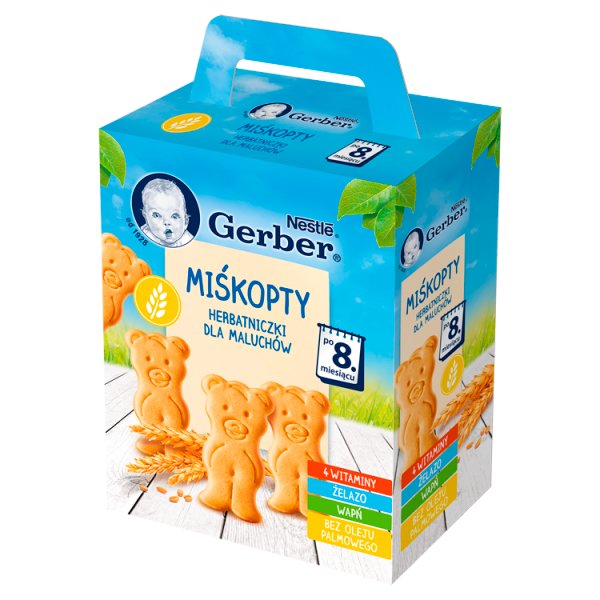 Gerber Miśkopty Herbatniczki dla niemowląt po 8. miesiącu 180 g