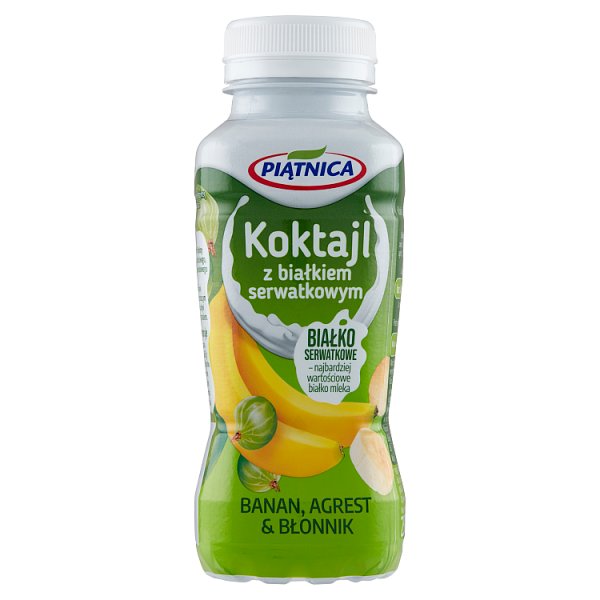 Piątnica Koktajl z białkiem serwatkowym banan agrest &amp; błonnik 250 ml