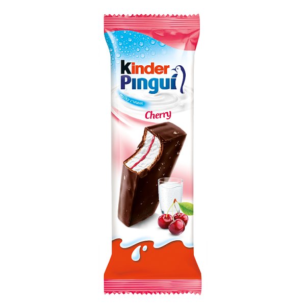 Kinder Pingui Cherry Biszkopt z mlecznym kremem i wiśniowym nadzieniem pokryty gorzką czekoladą 30 g