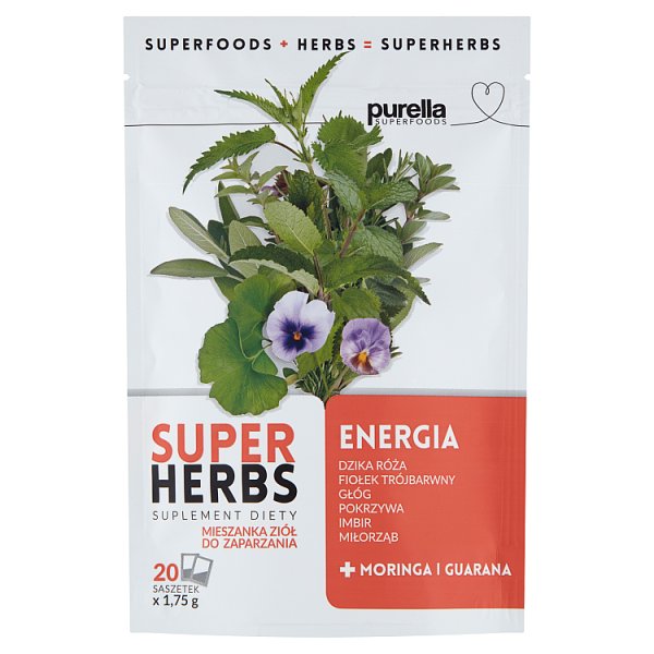 Purella Superfoods Superherbs Suplement diety energia 35 g (20 x 1,75 g)