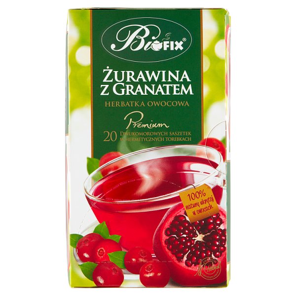 Bifix Premium Herbatka owocowa żurawina z granatem 40 g (20 x 2 g)