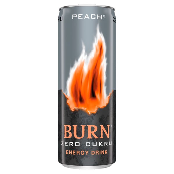 Burn Peach Gazowany napój energetyczny 250 ml