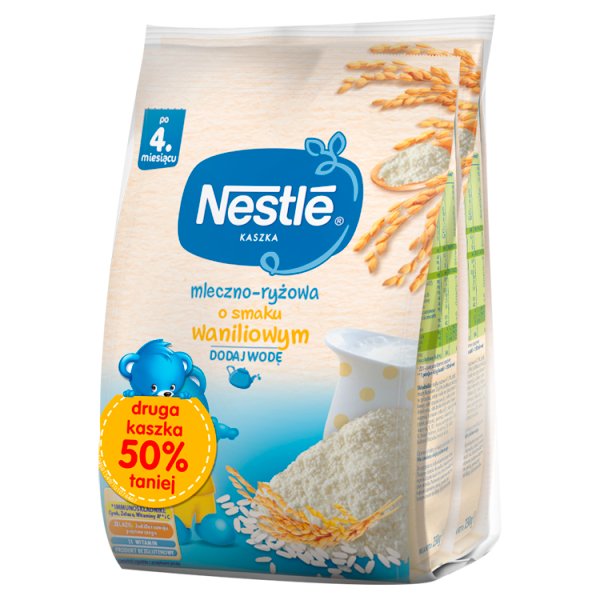 Nestlé Kaszka mleczno-ryżowa o smaku waniliowym po 4. miesiącu 460 g (2 x 230 g)